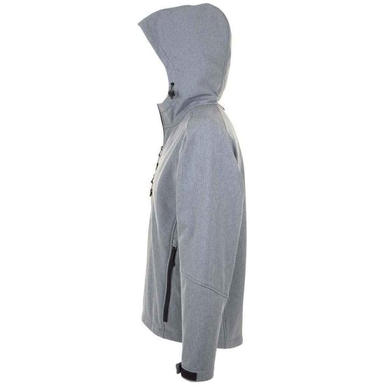 SOLS Mens Replay Hooded Soft Shell Jacket (Grey Melange) - Image 3
