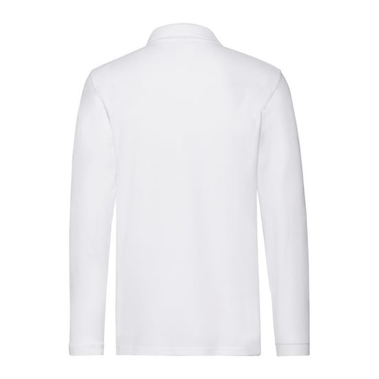 Fruit of the Loom Mens Cotton Pique Long-Sleeved Polo Shirt (White) - Image 2