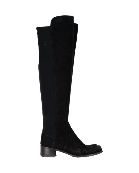 Stuart Weitzman 5050 Knee Boots in Black Suede - Image 1