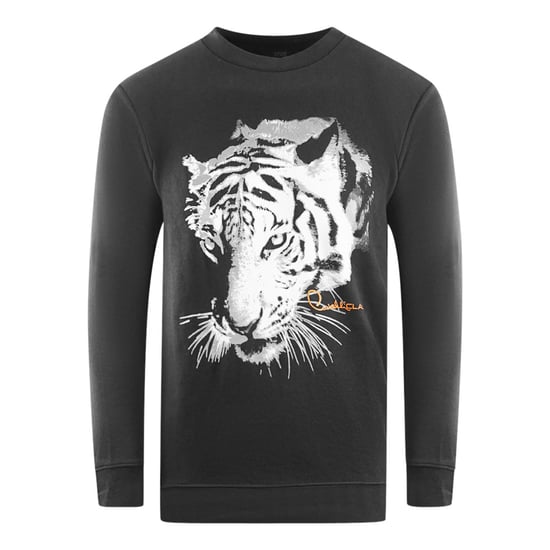 Sudadera negra con logo de silueta de tigre de Cavalli Class - Image 1