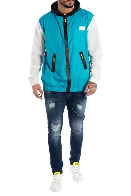 Takeshy Kurosawa Chaqueta Wind del hombre negro, Blanco, azul - Image 1