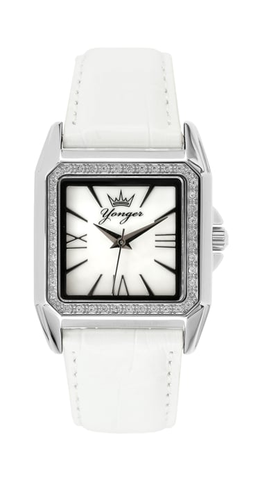 Yonger and Bresson: White Watch with Diamonds
