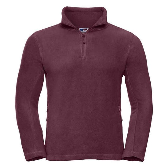 Russell Mens Quarter Zip Outdoor Fleece Top (Burgundy) - Image 1