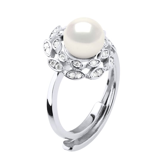 Ring Flower Jewelry - Real Cultured Freshwater Pearl Round 7-8 mm - Image 1