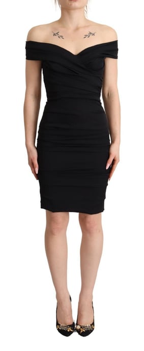 Vestido ajustado de seda negra sin mangas de Dolce & Gabbana para mujer - Image 1