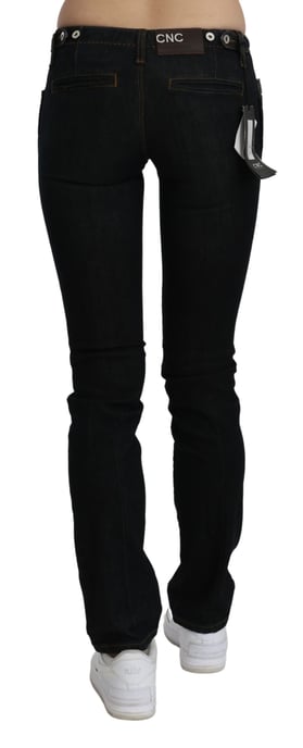 Jeans de algodón negro de talle medio ajustados para mujer de Costume National - Image 4