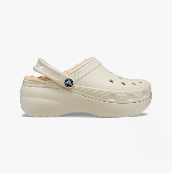 Crocs 207938-2Y2 CLASSIC PLATFORM LINED Womens Clogs Bone - Image 1