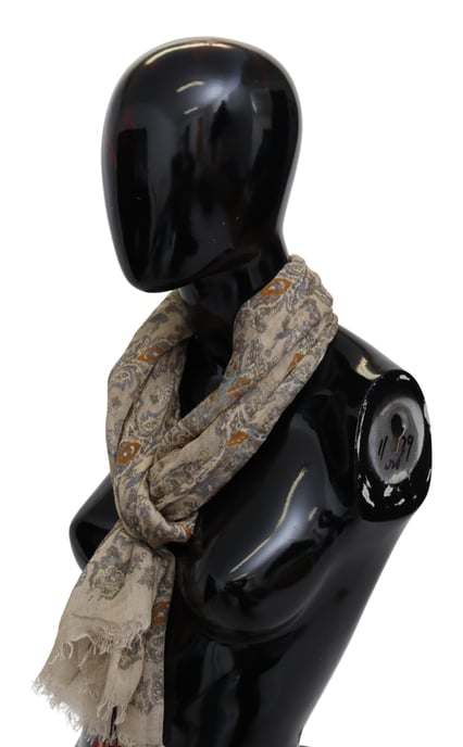 Bufanda unisex de cachemira barroca beige para hombre Missoni - Image 4