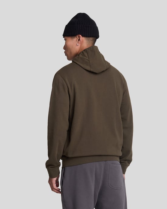Lyle & Scott Hybrid sudadera con capucha verde oliva con cremallera - Image 3