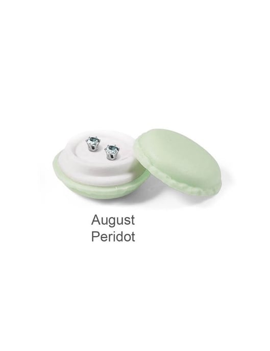 Pendientes Aout con piedra de nacimiento - Plata y verde claro - Image 4