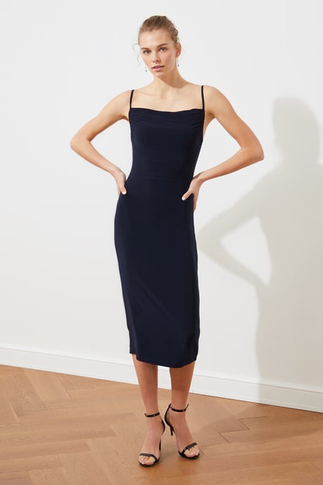 Trendyol Women's Cowl Neck bodycone Midi Dress - Image 1