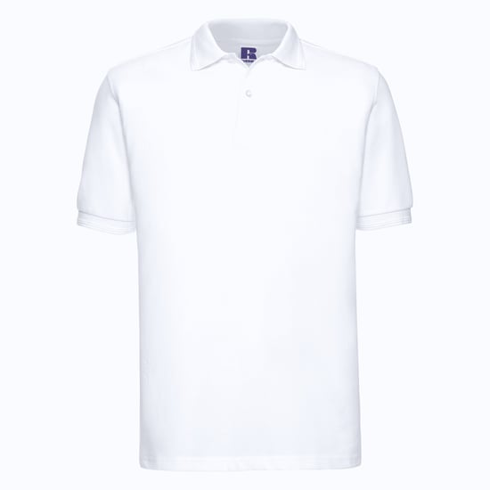 Russell Mens Ripple Collar & Cuff Short Sleeve Polo Shirt (White) - Image 2