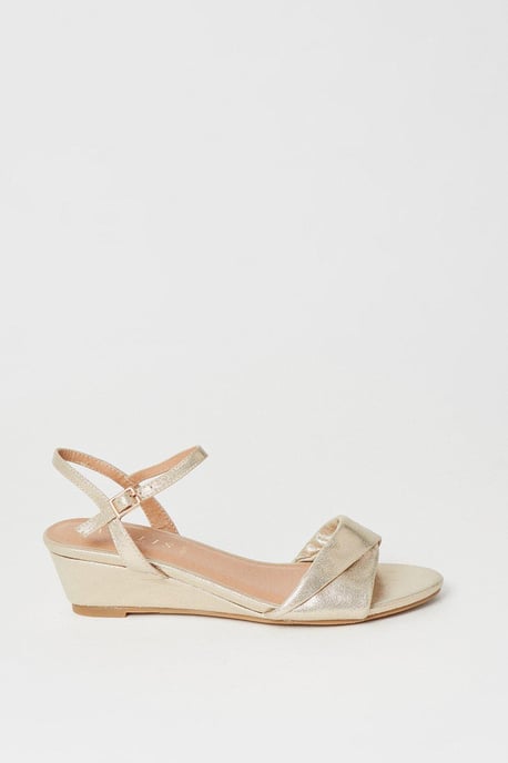 Wide Fit Ranae Soft Twist Low Wedge Heeled Sandals - Image 2