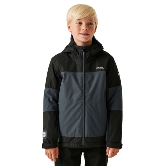 Regatta Childrens/Kids Beamz IV Waterproof Jacket (Seal Grey/Black)