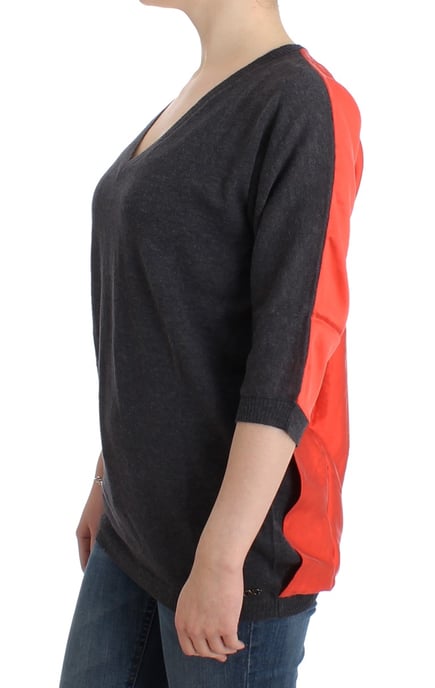 Suéter de manga corta gris de Costume National para mujer - Image 6