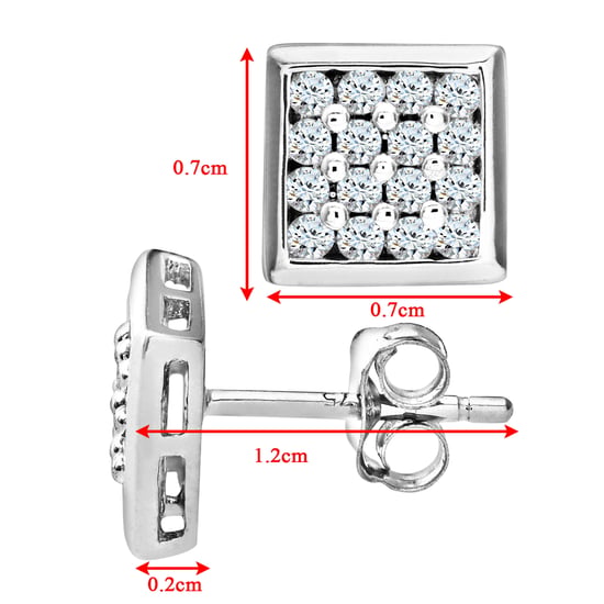 9ct White Gold Mens 20pt Diamond Earring