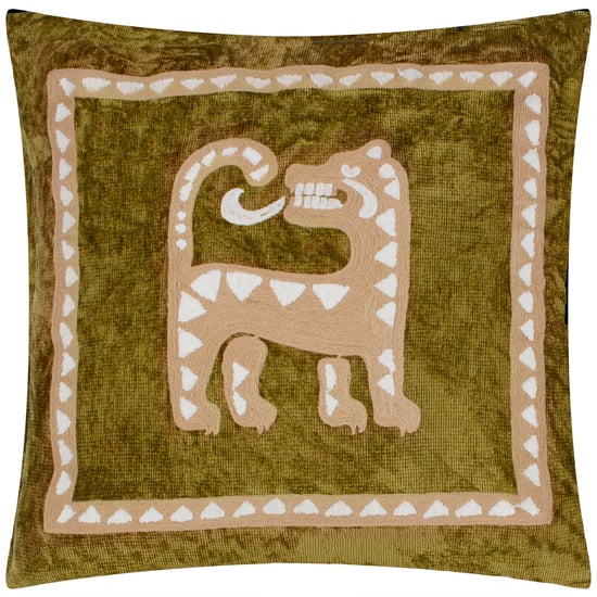 Funda de cojín de chenilla bordada de tigre Wylder Dynasty - Image 1