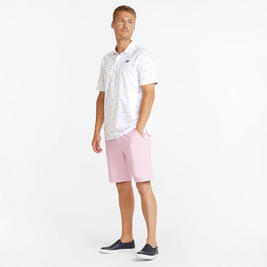 Puma x Arnold Palmer Manija corta Coloque White White Mens Bailing Umbrellas Golf Polo 533021 01 - Image 3