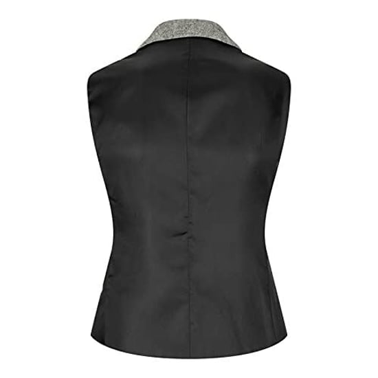 Womens Tweed 1920s Herringbone Light Grey Waistcoat