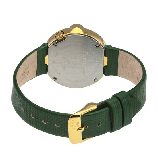 GV2 Women's Perugia Diamond Watch, IPYG Case, Silver/White Dial, Genuine Saffiano Green Handmade Leather Strap