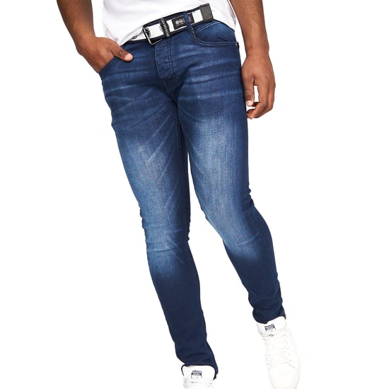 Crosshatch Mens Barbeck Slim Jeans (Dark Wash) - Image 4
