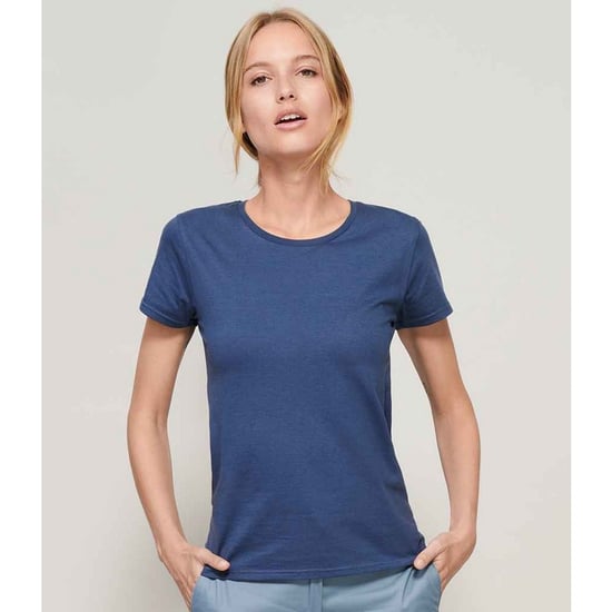 SOLS Womens/Ladies Crusader Organic T-Shirt (Denim)