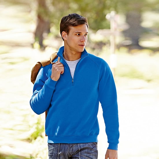 Fruit Of The Loom Mens Premium 70/30 Zip Neck Sweatshirt (Royal Blue) - Image 3