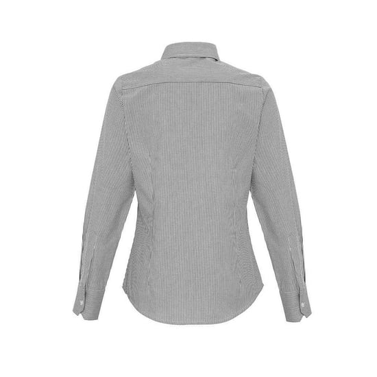 Premier Womens/Ladies Striped Oxford Long-Sleeved Formal Shirt (White/Grey) - Image 2