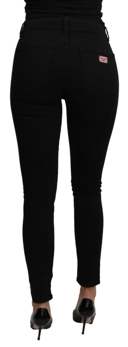 Jeans de algodón elástico negros de talle medio slim para mujer Dolce & Gabbana - Image 2