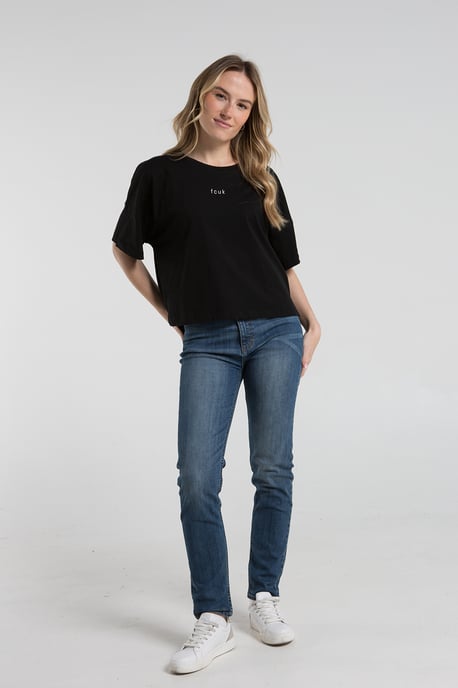 Black 2 Pack Fcuk Cotton Crew Neck Boxy Fit Short Sleeve T-Shirts - Image 4