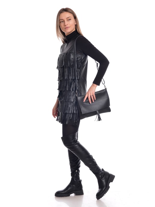 Isabella Rhea SS22 IR 1772T Black Leather Bag - Image 5