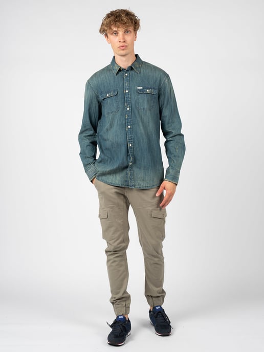 Guess Camisa del hombre azul, verde - Image 2