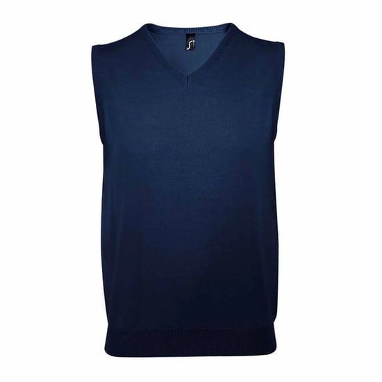 SOLS Unisex Adult Gentlemen Knitted Sleeveless Sweater Vest (Navy) - Image 1