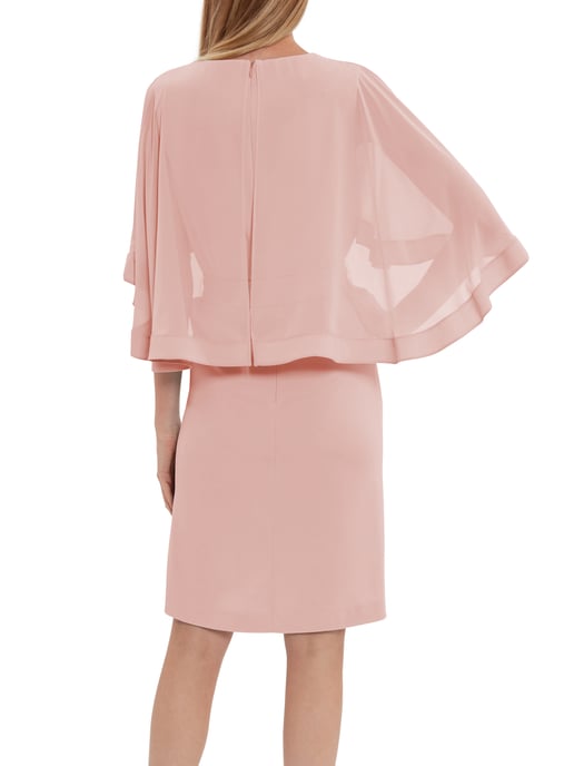Chestina Moss Crepe Dress With Cape