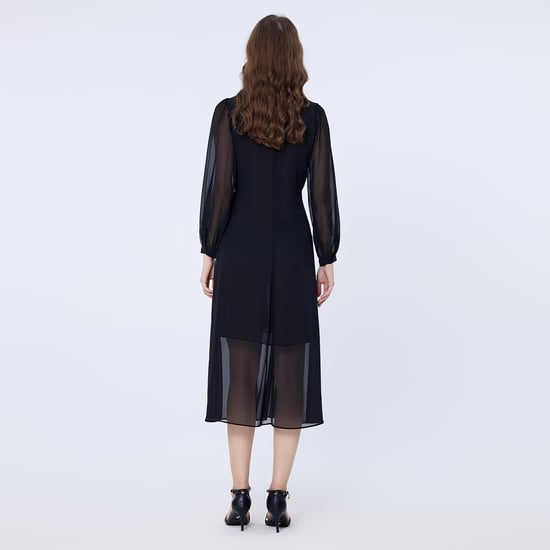 Long ruffle chiffon dress - Image 5