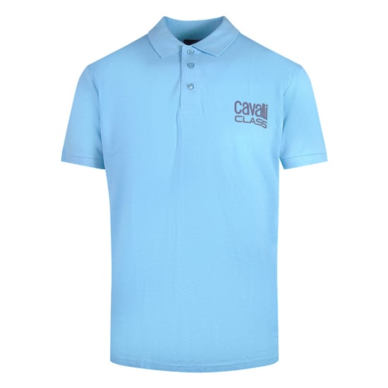 Cavalli Class Bold Logo Light Blue Polo Shirt