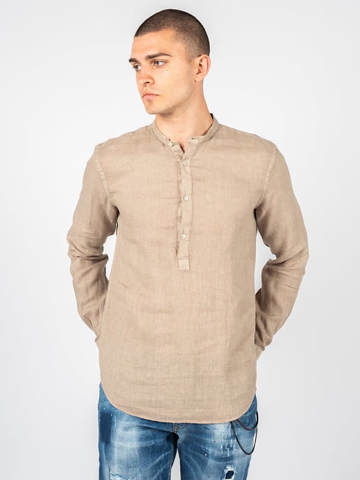 Camisa Xagon Man Lino Hombre Beige - Image 1