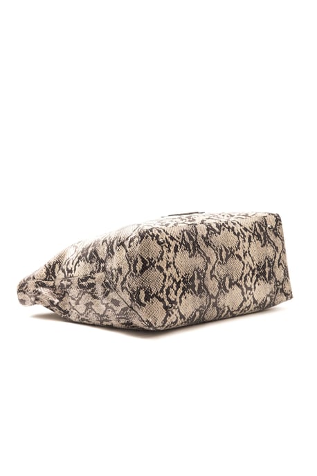 Bolso de Hombro de Cuero Gris para Mujer Pompei Donatella - Image 4