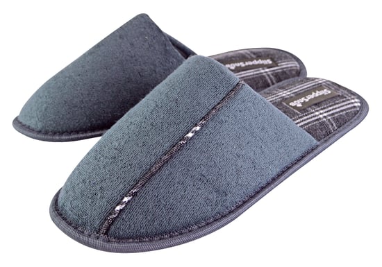 Slipper Snob - Zapatillas de casa para hombre - Suela lisa a cuadros - Espuma viscoelástica - Gris - Image 2