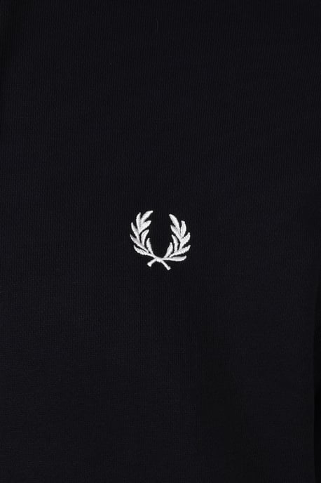 Sudadera con capucha con ribetes Fred Perry para hombre en negro - Image 3
