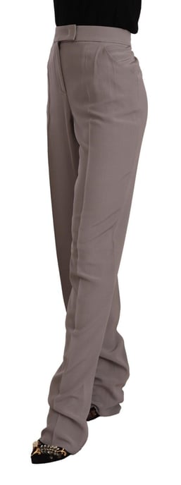 Pantalones largos ajustados de seda marrón de talle alto para mujer Armani - Image 2