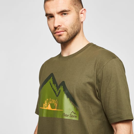Peter Storm Men's Mountain Tent Short Sleeve T-Shirt made with 100% Cotton, Casual Tee