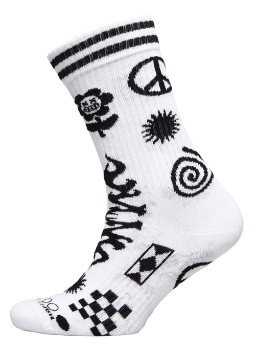 Calcetines Patchwork | Calcetines Happy | Calcetines con diseño divertido | Calcetines de regalo - Blanco - Image 1