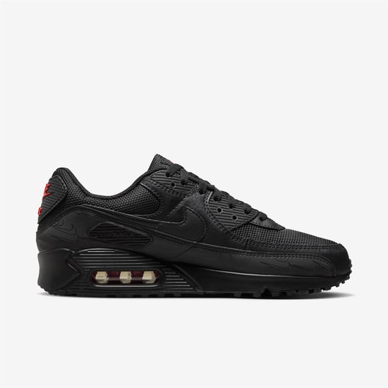 Nike Air Max 90 Men’s Trainers in Black/Black/Light Crimson - Image 2