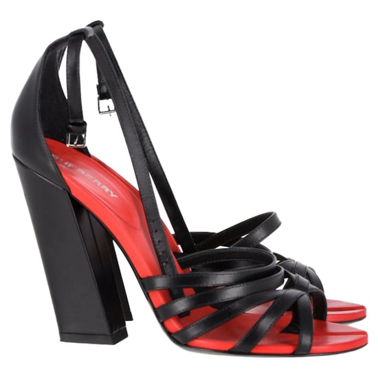 Burberry Hove Chunky Heel Thong Sandals in Black Cow Leather - Image 1