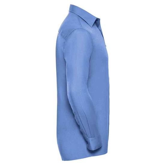 Russell Collection Mens Classic Polycotton Long-Sleeved Shirt (Corporate Blue) - Image 3