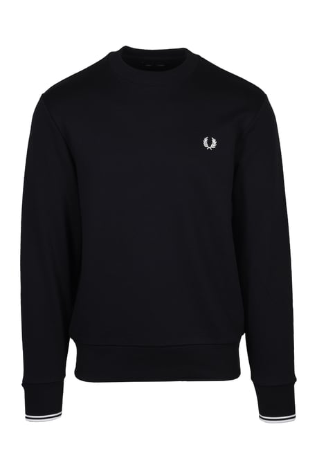Sudadera negra de cuello redondo para hombre de Fred Perry - Image 1