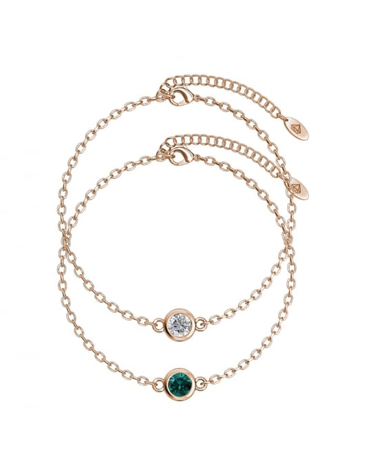 Pulseras con piedras de nacimiento - Oro rosa y multicolor - Image 2