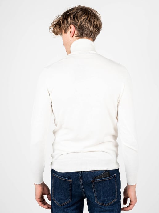 Xagon Man Suéter Turtleneck del hombre cremoso - Image 4