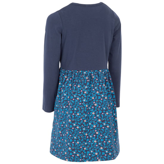 Trespass Childrens Girls Forgotten Floral Jersey Casual Dress (Navy)